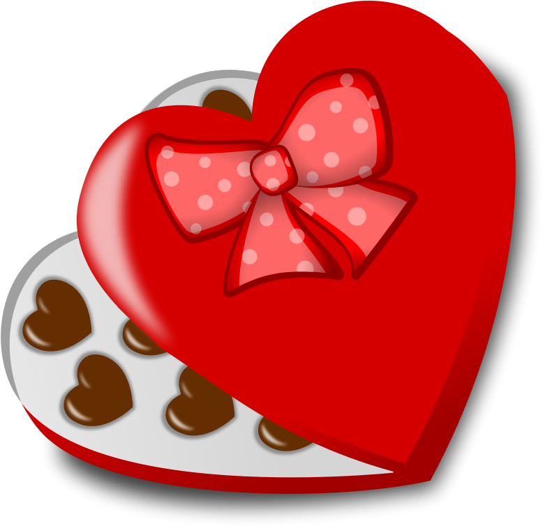Valentine Candy Clipart - Box Of Chocolates Clip Art (800x776)