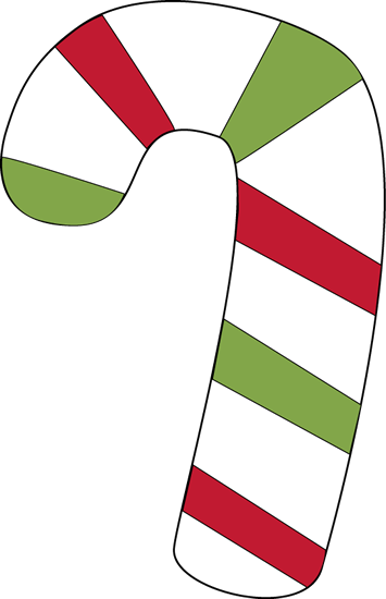 Red And Green Candy Cane Clip Art - Candy Cane Green And Red (355x550)