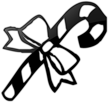Candy Cane Clipart Black And White 26 - Black And White Candy Cane (512x512)