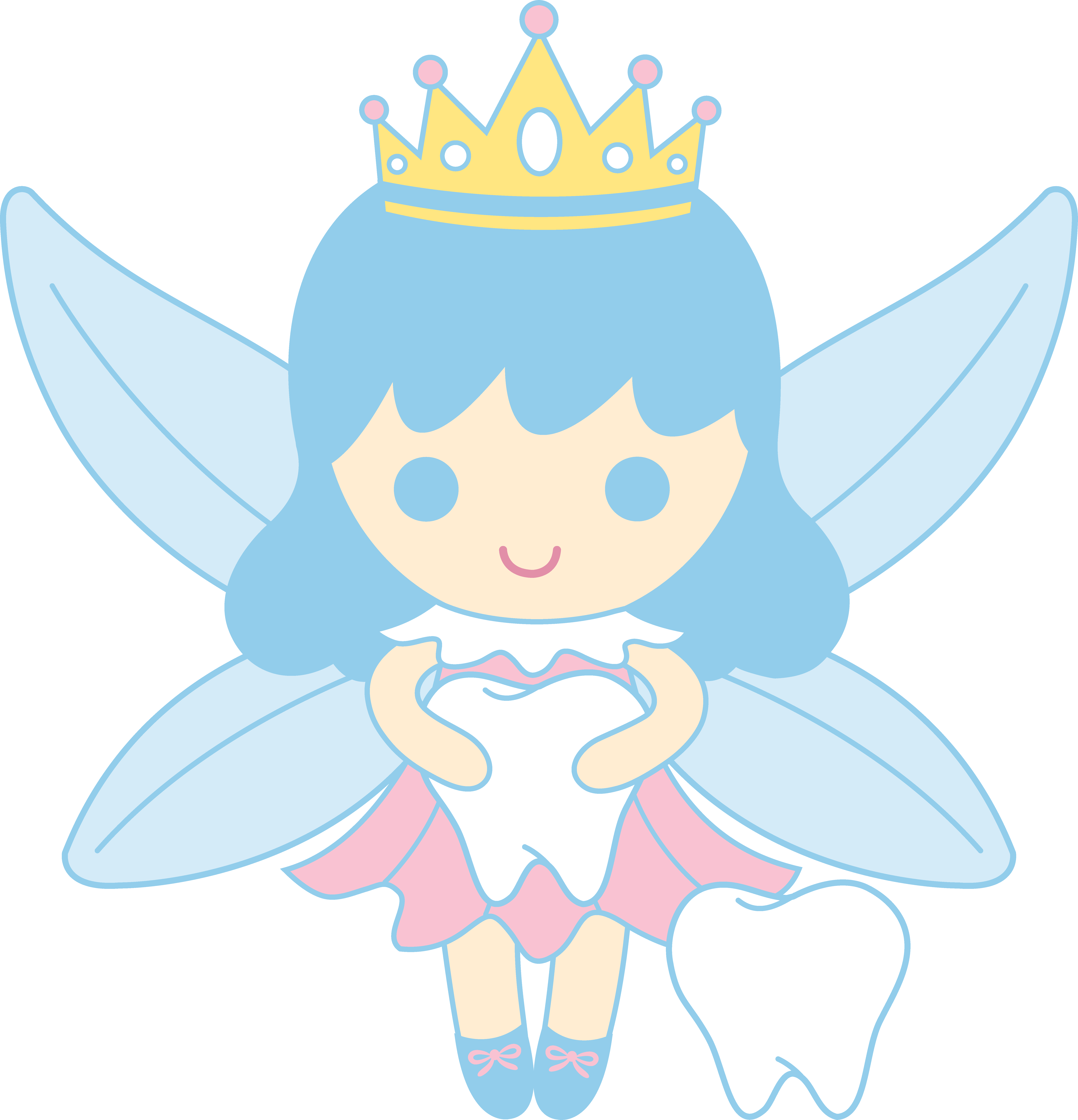 Cute Tooth Fairy Collecting Teeth Clipart - Tooth Fairy Cute Png (6733x6997)