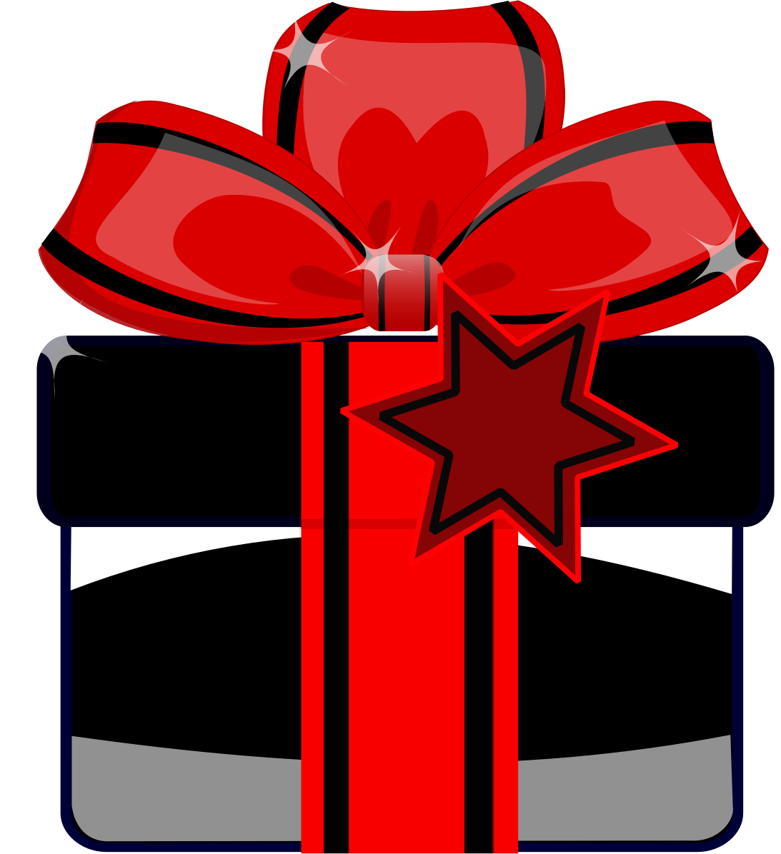 Black, Wrapped, Christmas, Birthday, Gift, Red - Red And Black Present (1093x1196)