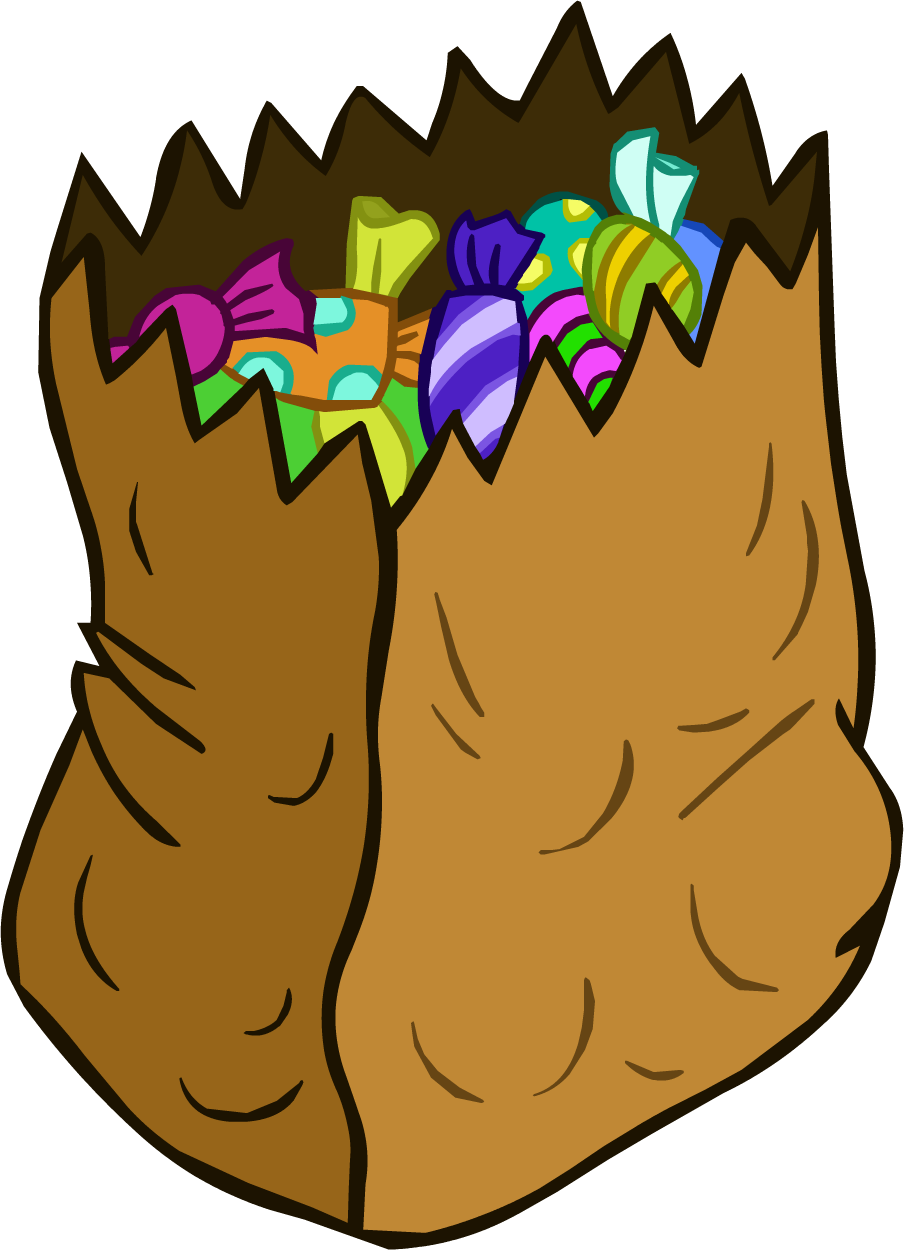 Trick - Bag Of Candy Cartoon (904x1250)