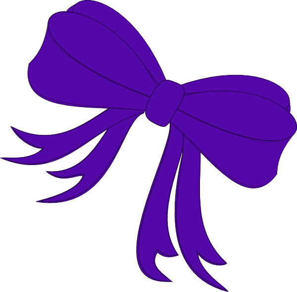 Teal Ribbon Bow Clipart - Purple Ribbon Png Transparent (600x589)