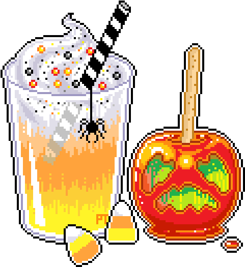 Eating All The Toffee Then Throwing The Mushy Apple - Halloween Cute Pixel (540x539)