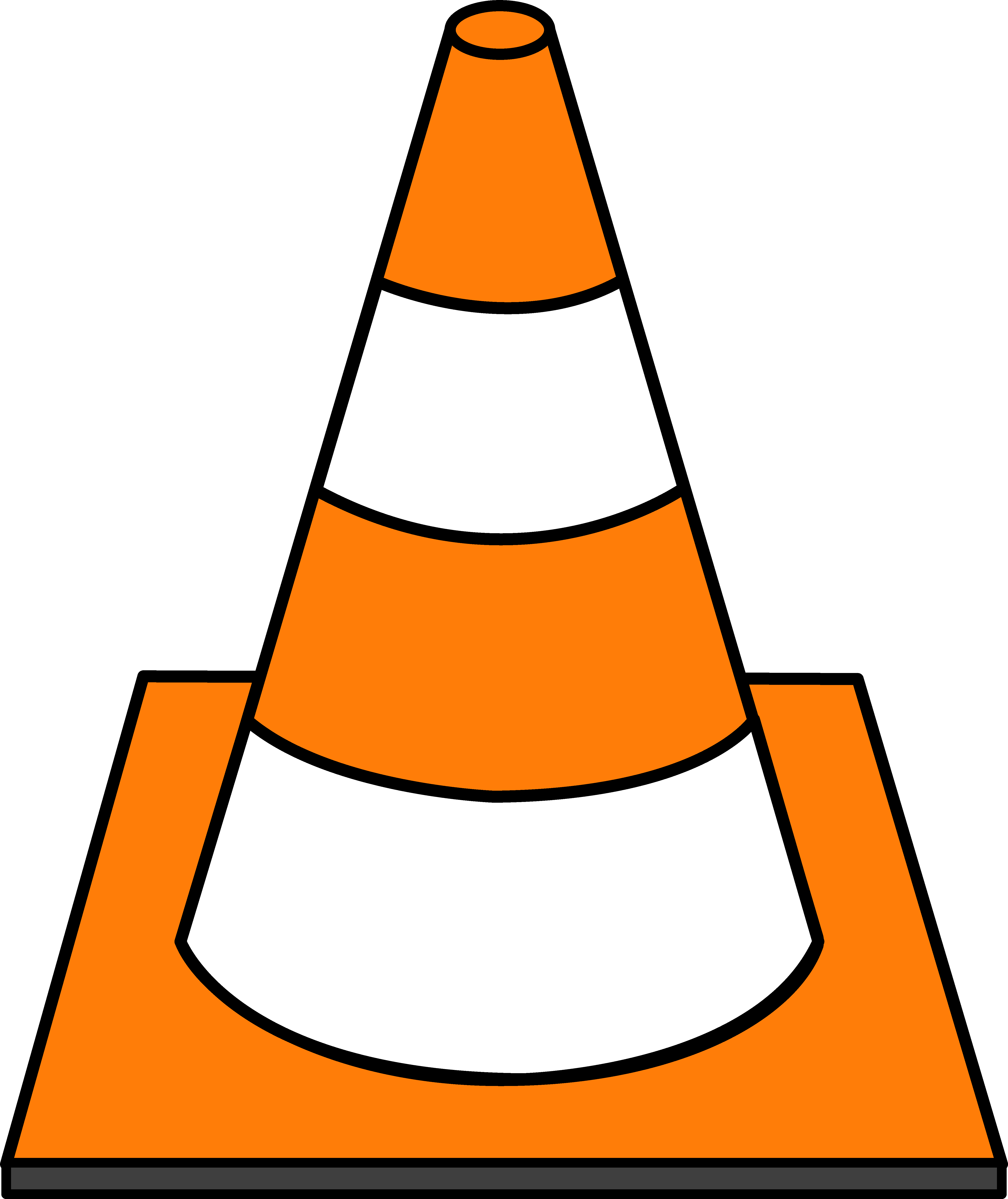 Striped Traffic Cone - Construction Clipart (5199x6184)