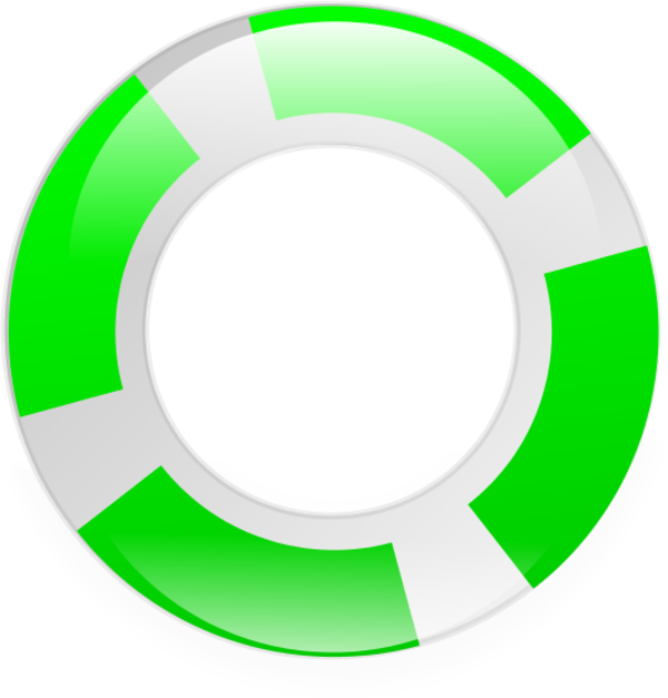 Green Life Saver Clipart - Computer (600x627)