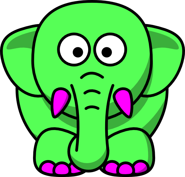 Mint Clipart Elephant - Black And White Clipart Animals (600x573)