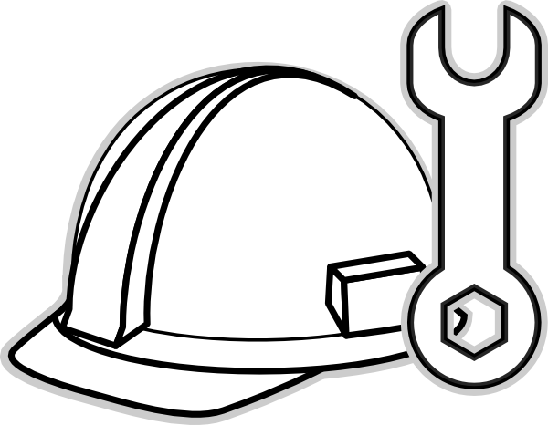 Construction Clipart Black And White Gallery For Hard - Draw A Construction Hat (600x466)