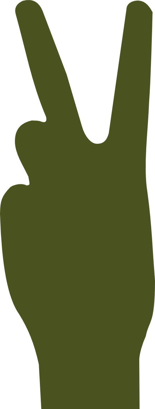 Army Green V Sign Peace Svg Scalable Vector Graphics - Scalable Vector Graphics (532x1400)