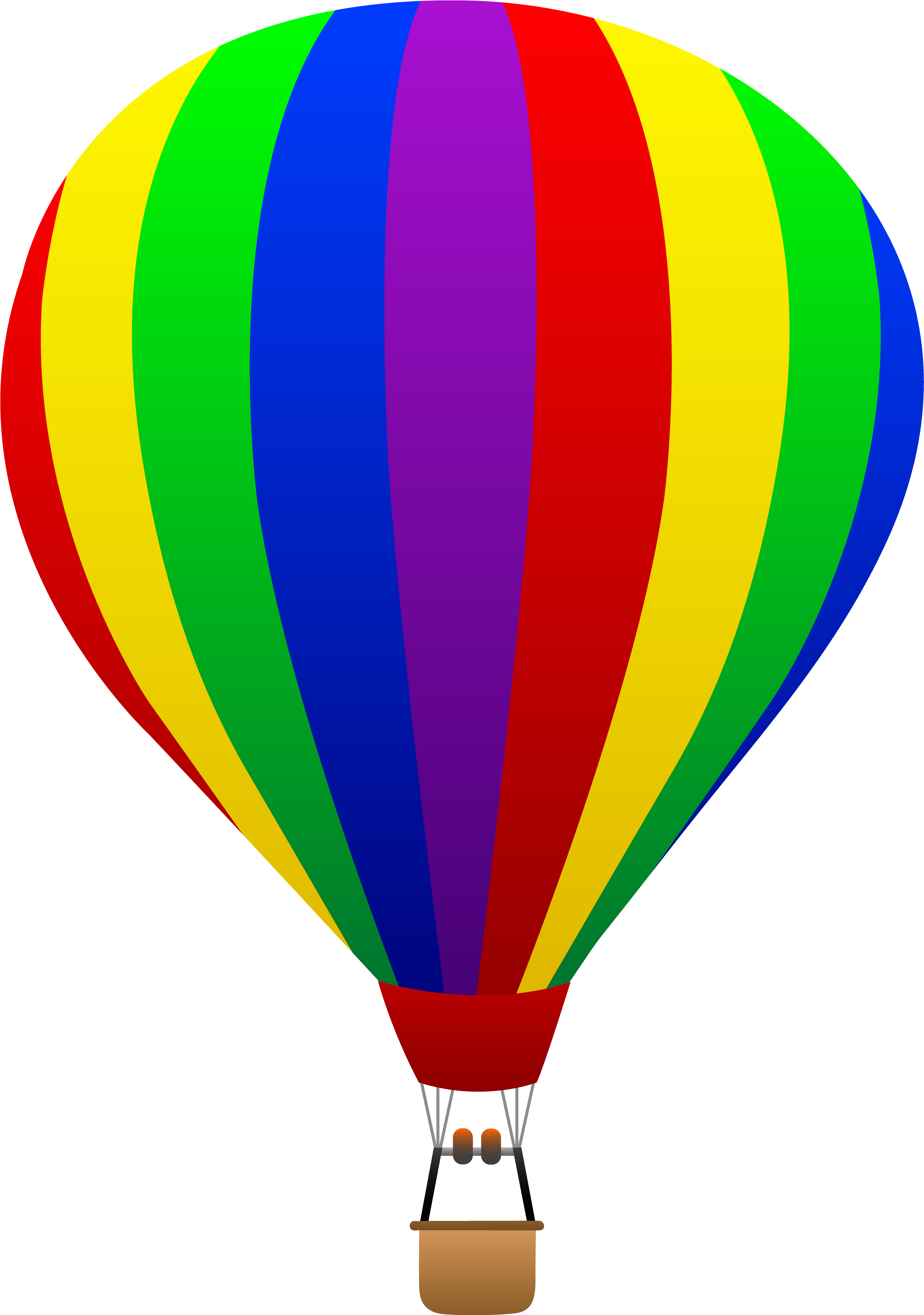 Rainbow - Hot Air Balloon Clipart (4114x5559)
