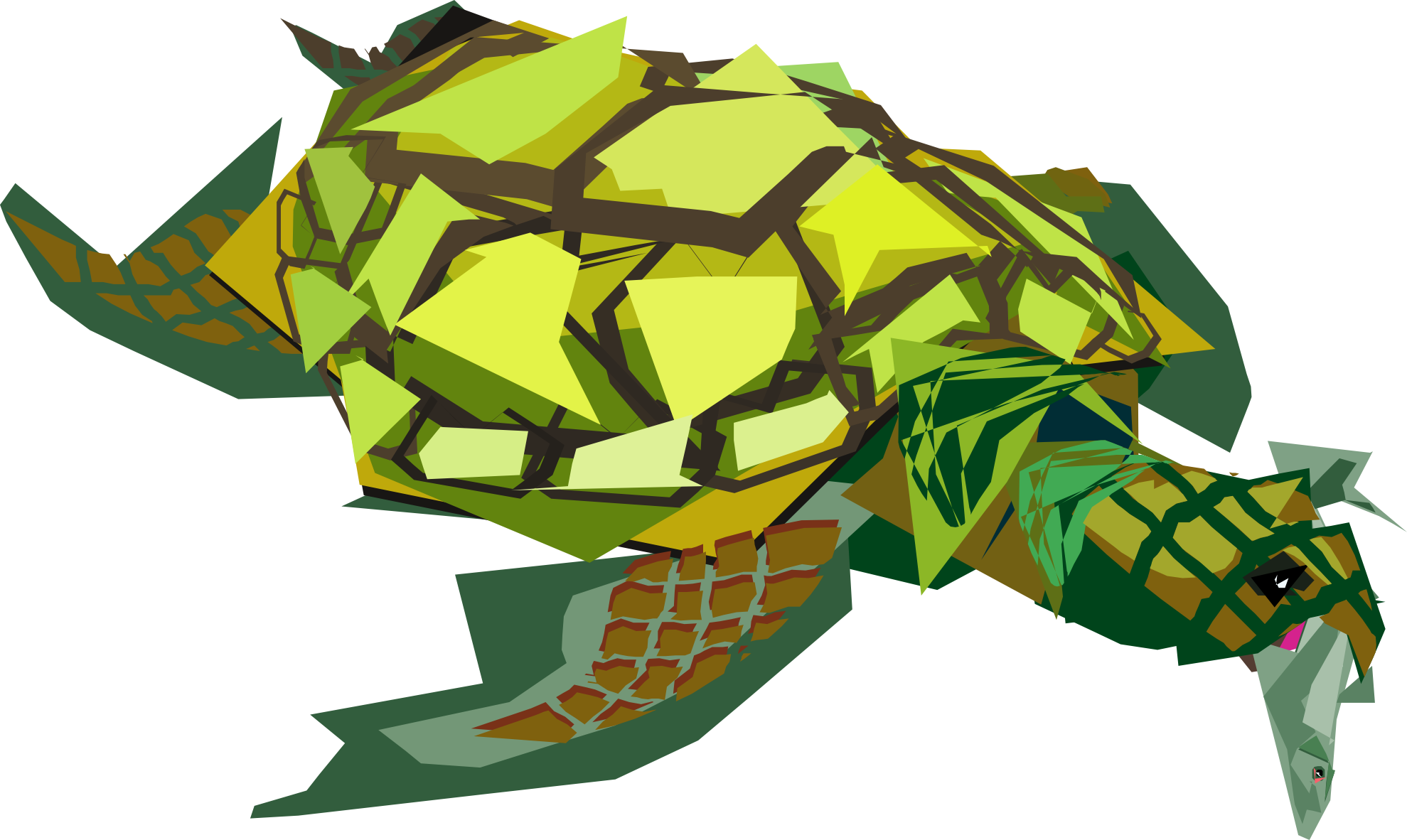 Sea Turtle 555px - Transparent Sea Turtle Clipart (1979x1182)
