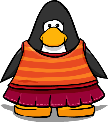 Layered Lava Outfit From A Player Card - Club Penguin (376x424)