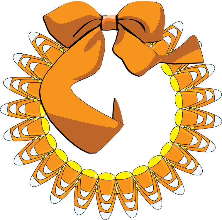 Candy Corn Wreath - Candy Corn Letter Clipart (757x750)