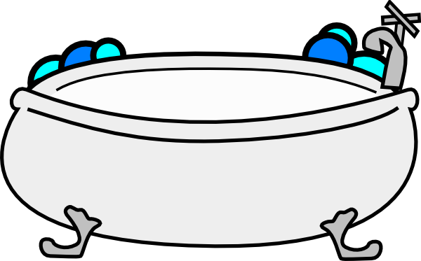 Bathtub With Bubbles Clip Art At Clker - Bathtub Clip Art (600x373)