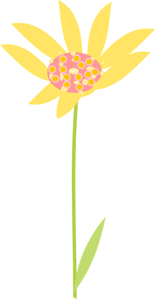 Yellow Scrap Flower Png - Portable Network Graphics (520x1000)