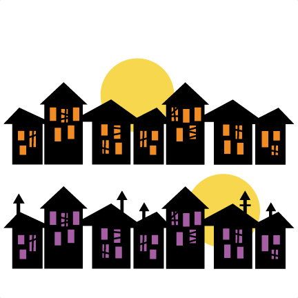 Halloween Houses Svg Scrapbook Title Svg Cutting Files - Houses Svg (432x432)