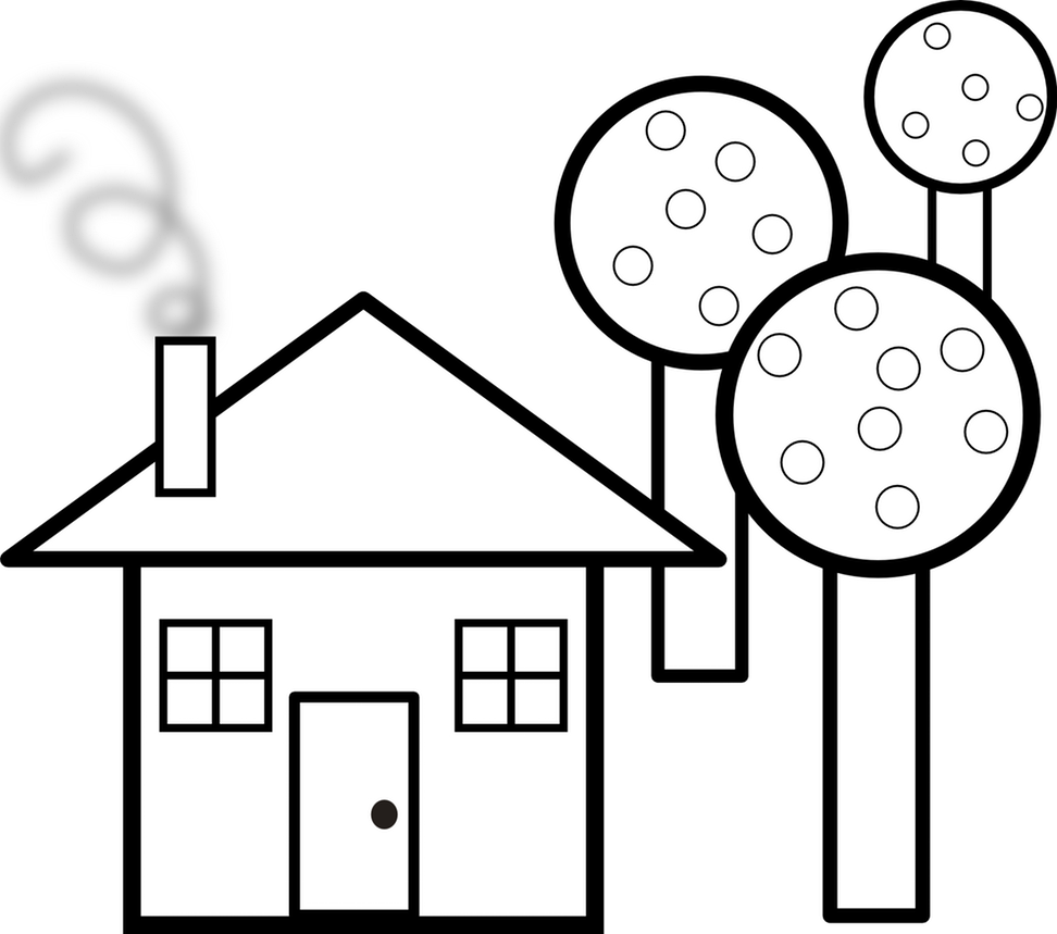Home Decor Large-size Clip Art Houses Cliparts Co Haunted - Shapes House Black And White (972x859)