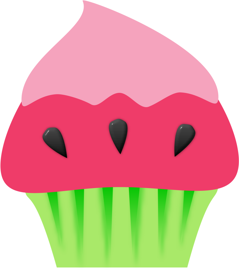 Halloween School Cliparts - Cupcake Watermelon Clipart (971x942)