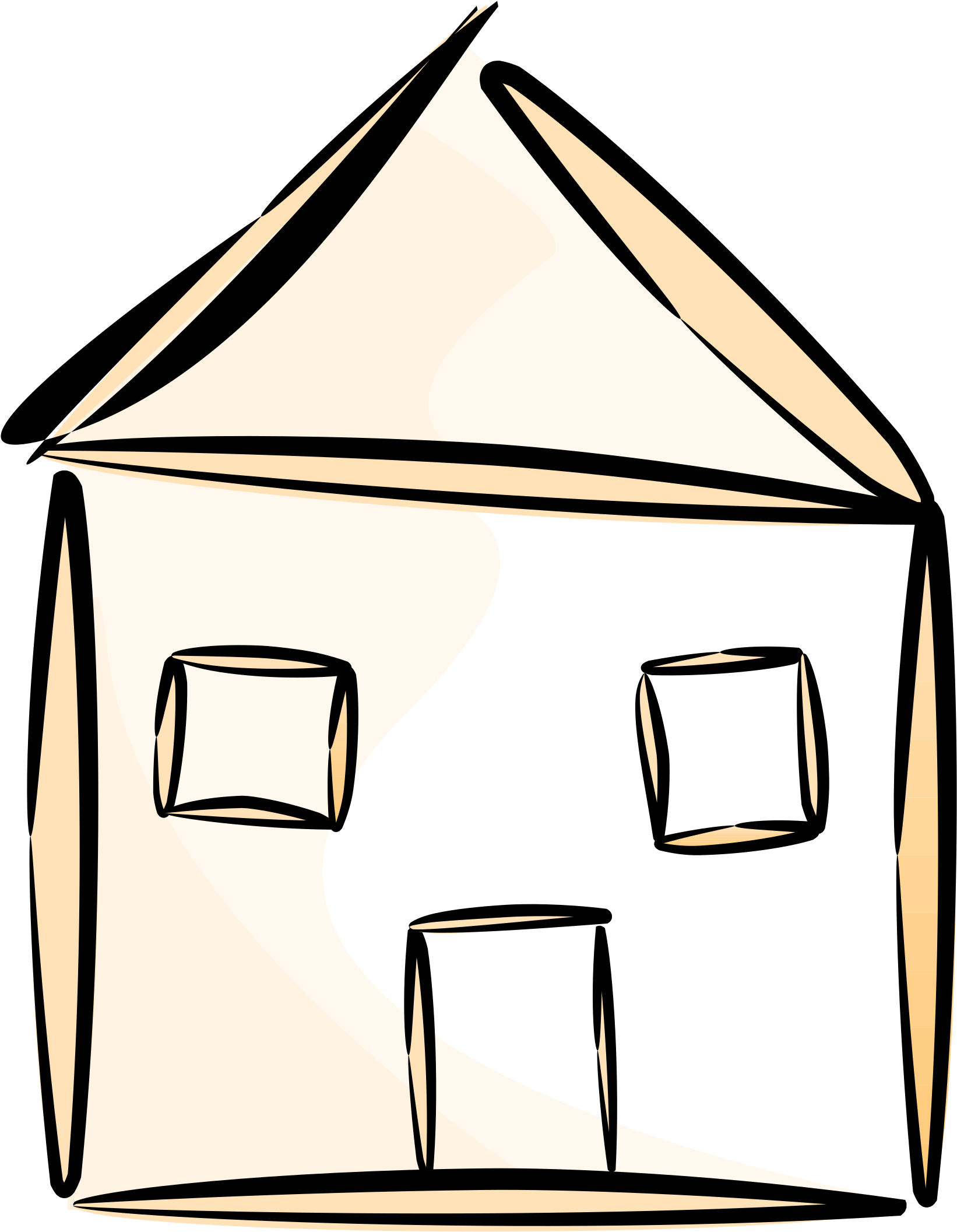 Medium Image - House Outline Clipart (1865x2400)