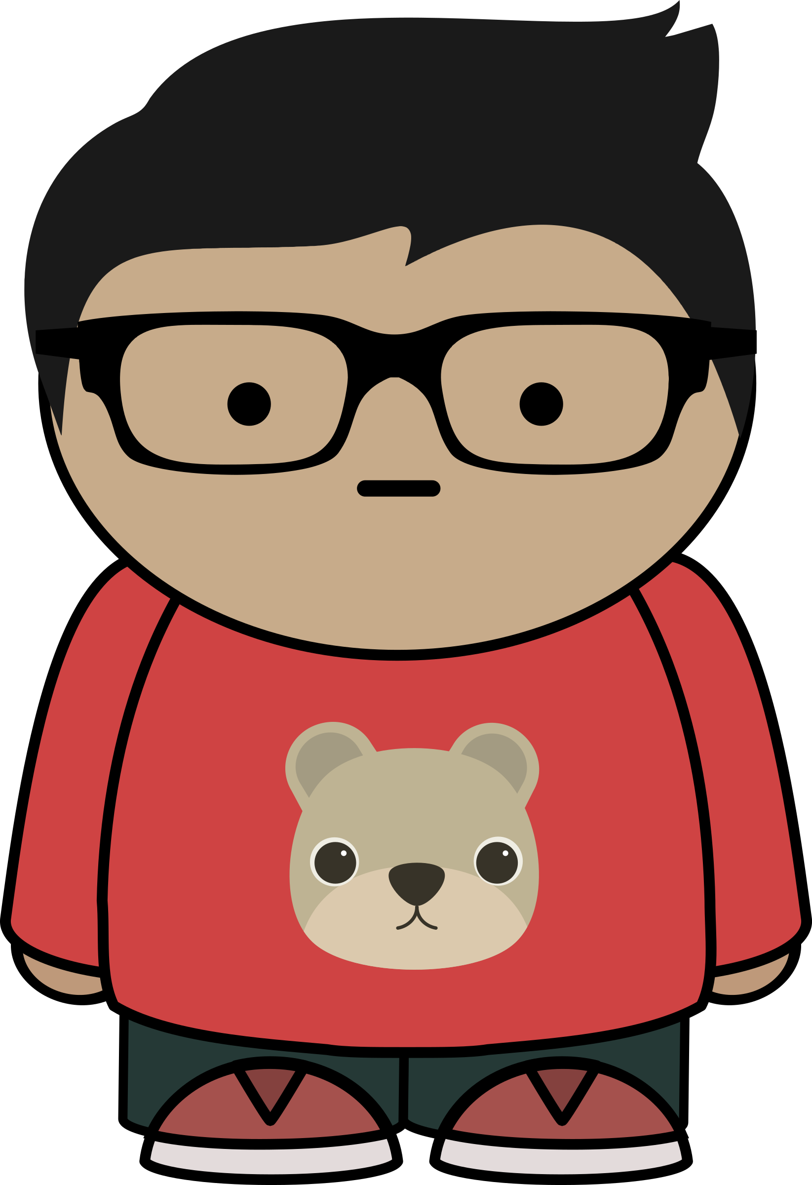 Boy With Glasses Clipart - Cartoon Characters With Glasses (1645x2400)