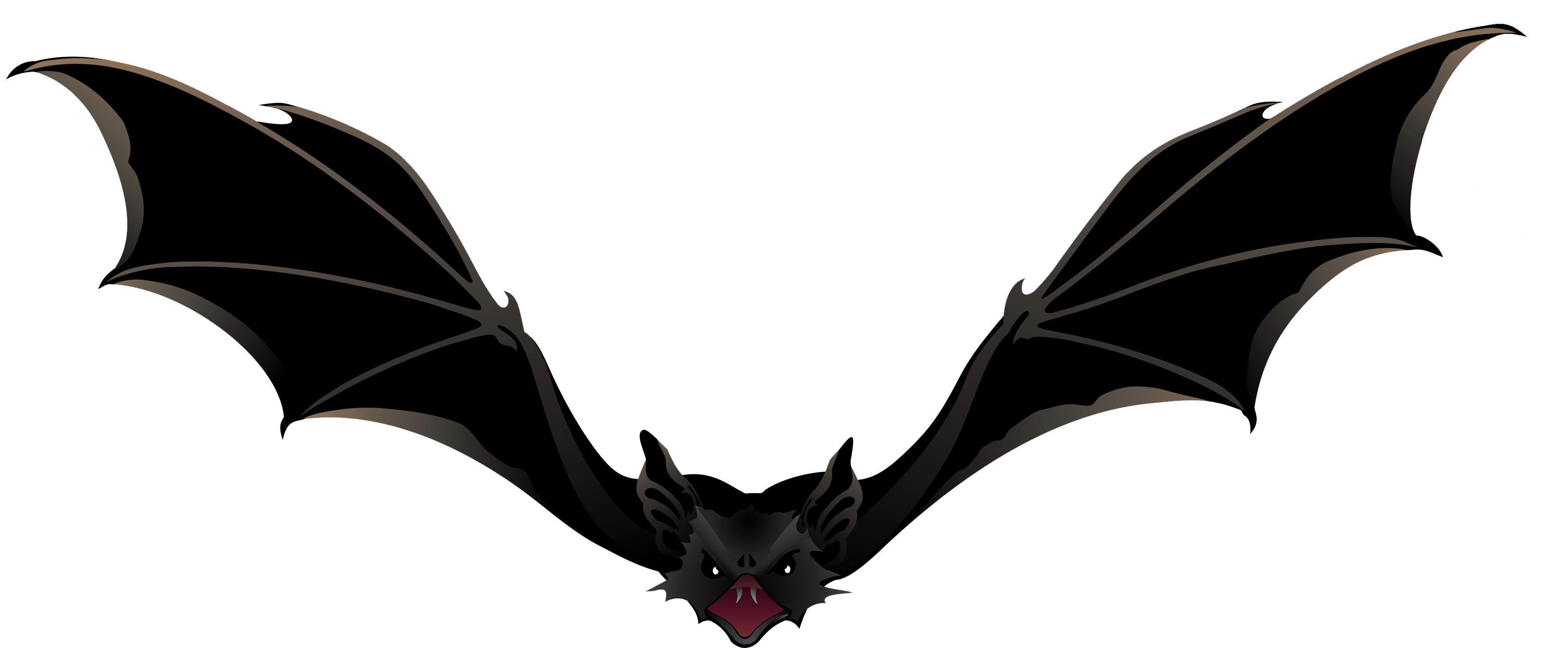 Bat Clipart Creepy - Bat Png (3504x1529)