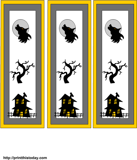 Free Printable Halloween Bookmarks - Cartoon (612x792)