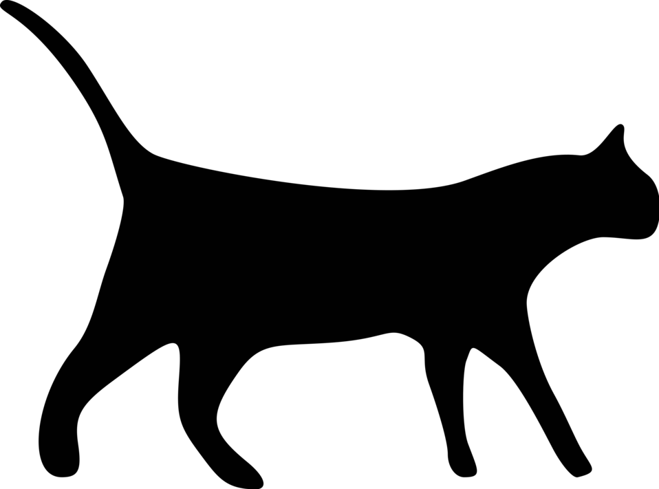 Clipart Cat Transparent Black Pencil And In Color - Cat Silhouette Clip Art (1024x759)