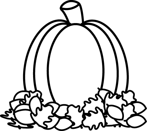 Pumpkin Black And White Black And White Pumpkin Clipart - Fall Clip Art Black And White (471x420)