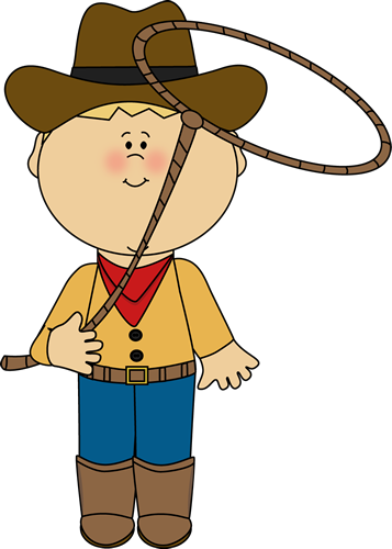 Cowboy With A Lasso - Cowboy Clipart (357x500)