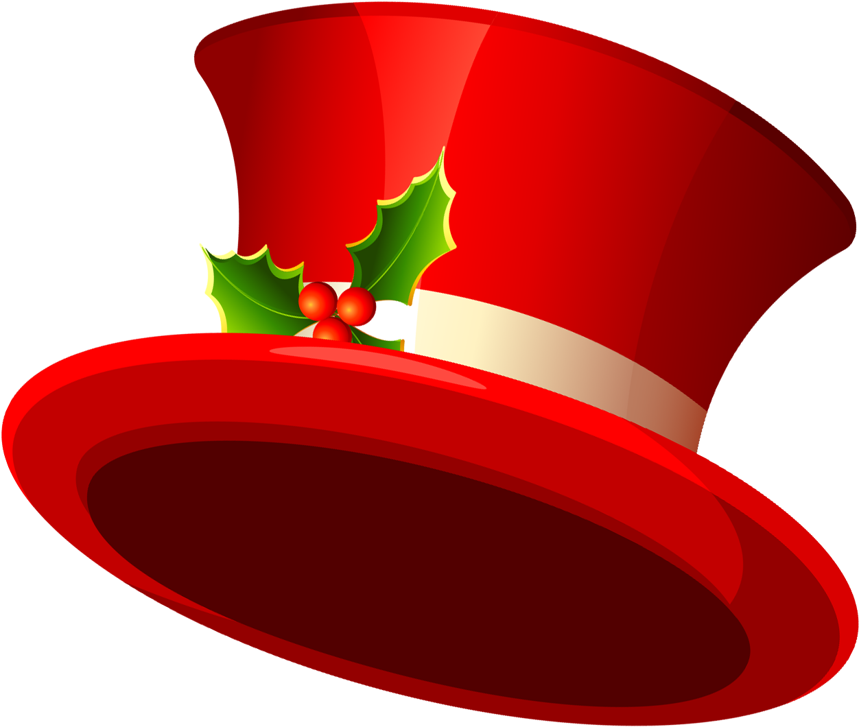 Christmas Clipart Hats - Christmas Top Hat Transparent (1539x1248)