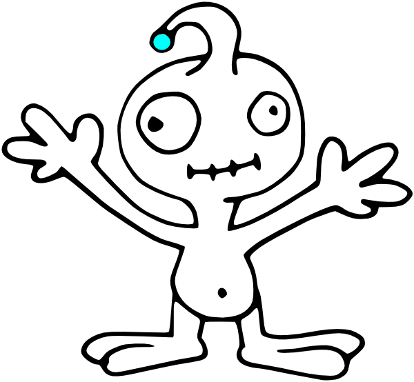 Alien Outline Clip Art At Clker Com Vector Online Drawing - Alien Outline (600x554)