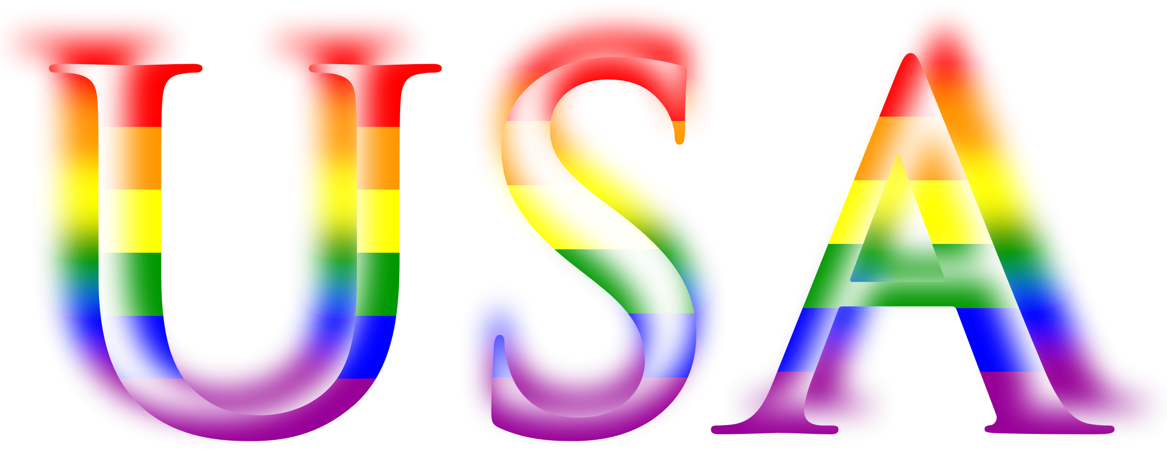 Usa Clipart Usa - Rainbow (2400x924)