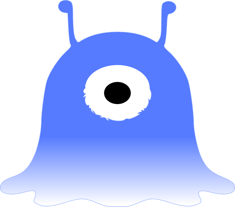 Blue One Eyed Monster Clip Art - Blue Antenna Alien (820x720)