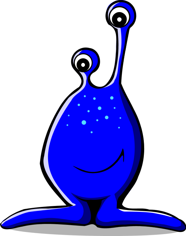 Comic Alien Vector Clip Art - Clip Art Alien Blue (600x762)