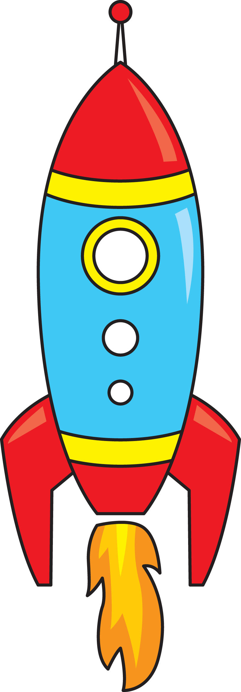 Free Outer Space Clip Art - Space Rocket Clip Art (816x2338)