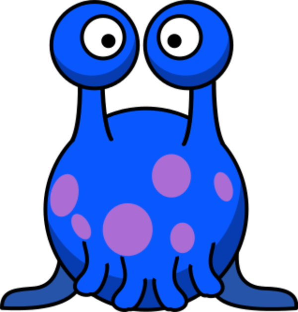 Ufo Clipart Blue Alien - Blue Alien Clipart (600x628)