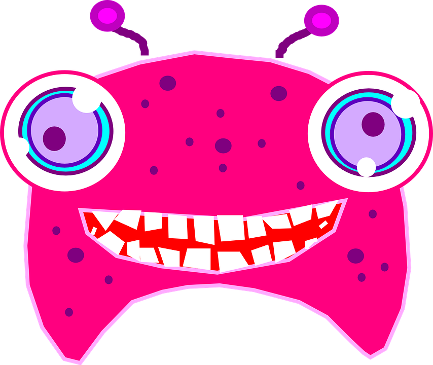 Alien Clipart Monster Face - Pink Alien Clipart (854x720)
