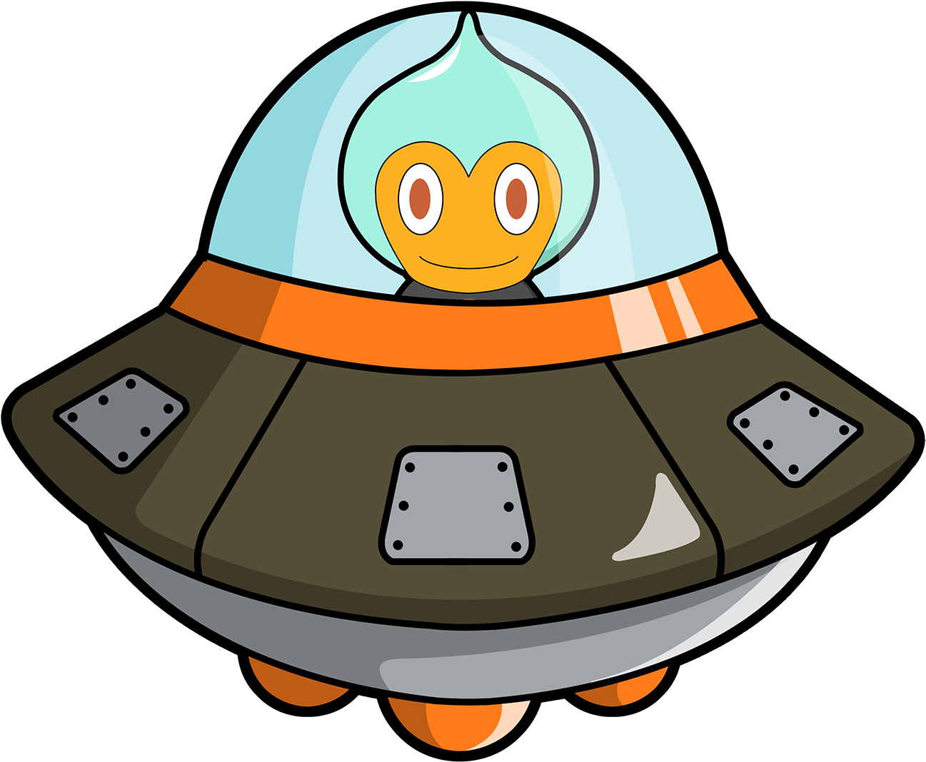 Bitcoinaliens Spaceship - Alien Spaceship Cartoon Png (1600x1200)