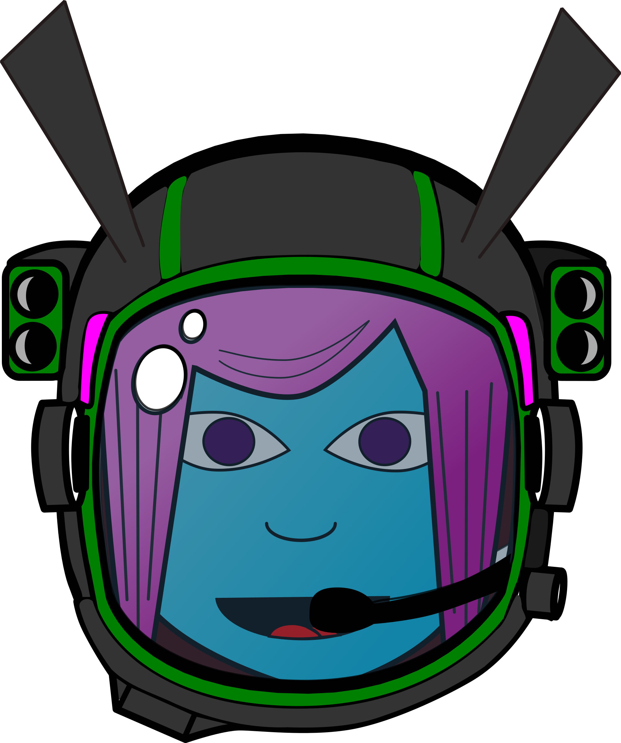 Spaceship Clipart Alien Head - Transparent Girl Alien Cartoon (2005x2400)