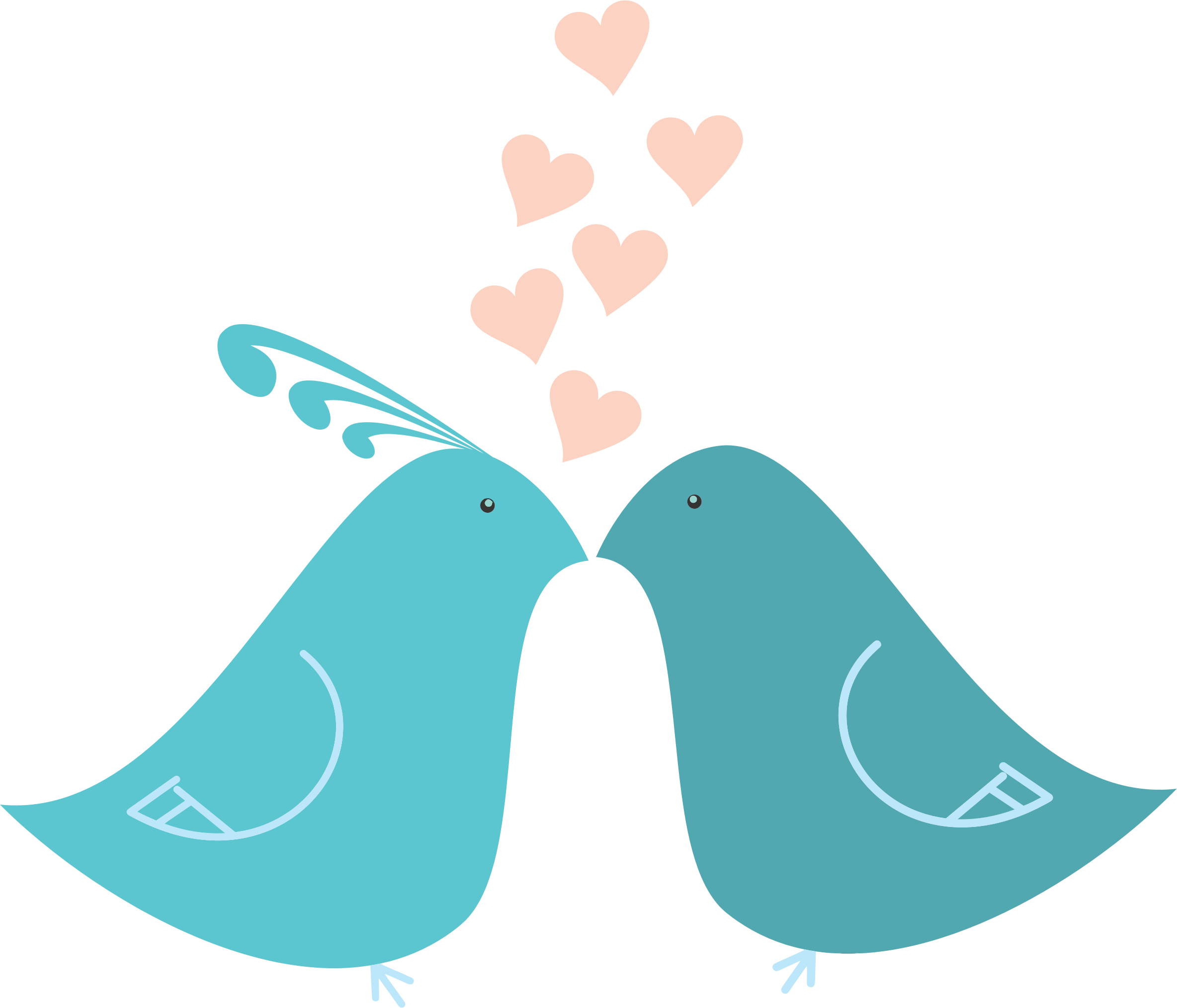 Download Love Birds Free Png - Cute Lovebirds Twin Duvet (2368x2027)