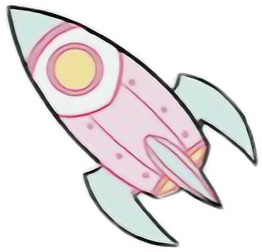 Rocket Space Spaceship Kawaii Pastel Cute Pink Alien - Rocket Space Spaceship Kawaii Pastel Cute Pink Alien (524x504)