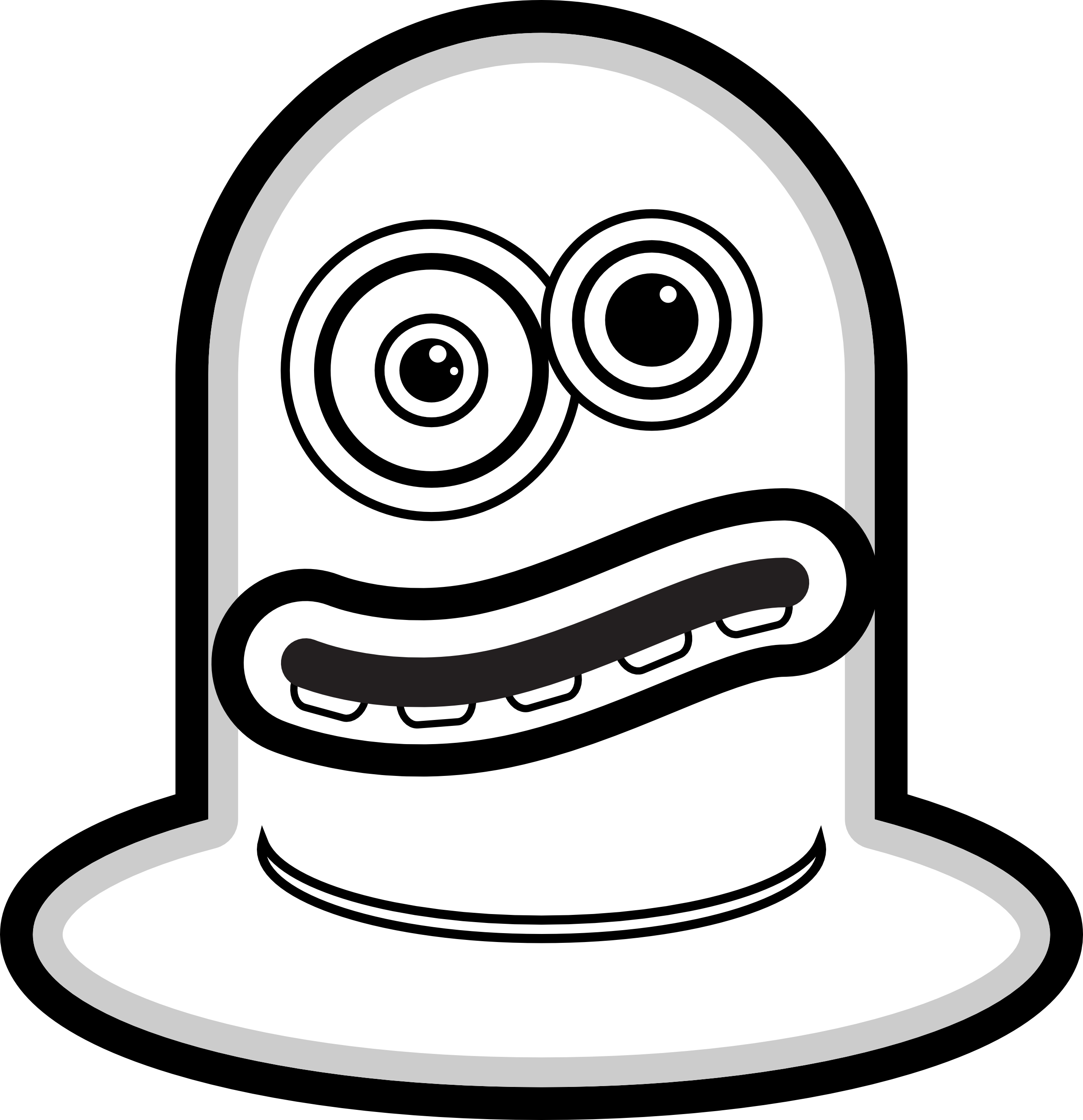 Cartoon Monsters 1 Black White Line Art Scalable Vector - Monsters White And Black (2555x2643)