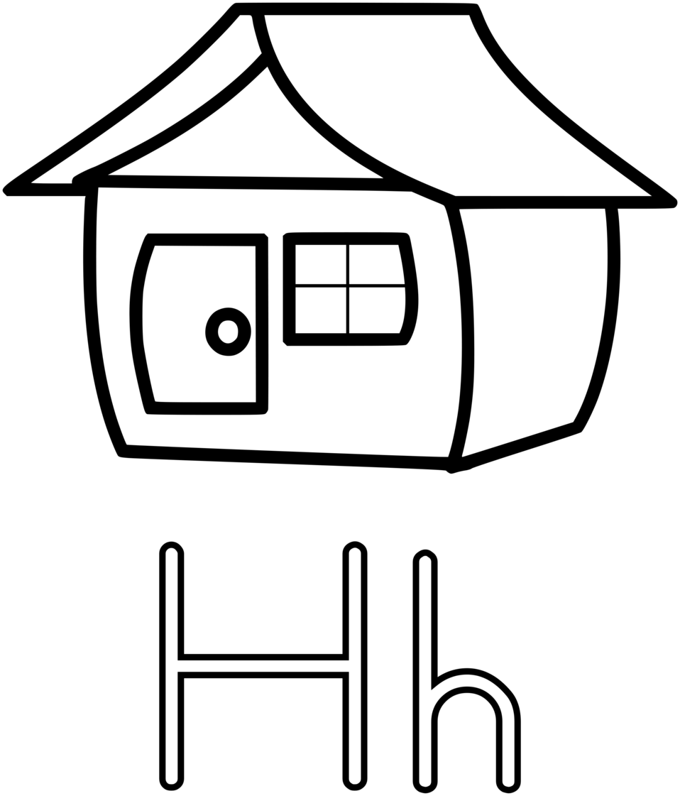 15054 Illustration Of The Letter H With A House Pv - Küçük Ev Resmi Boyama (958x1121)