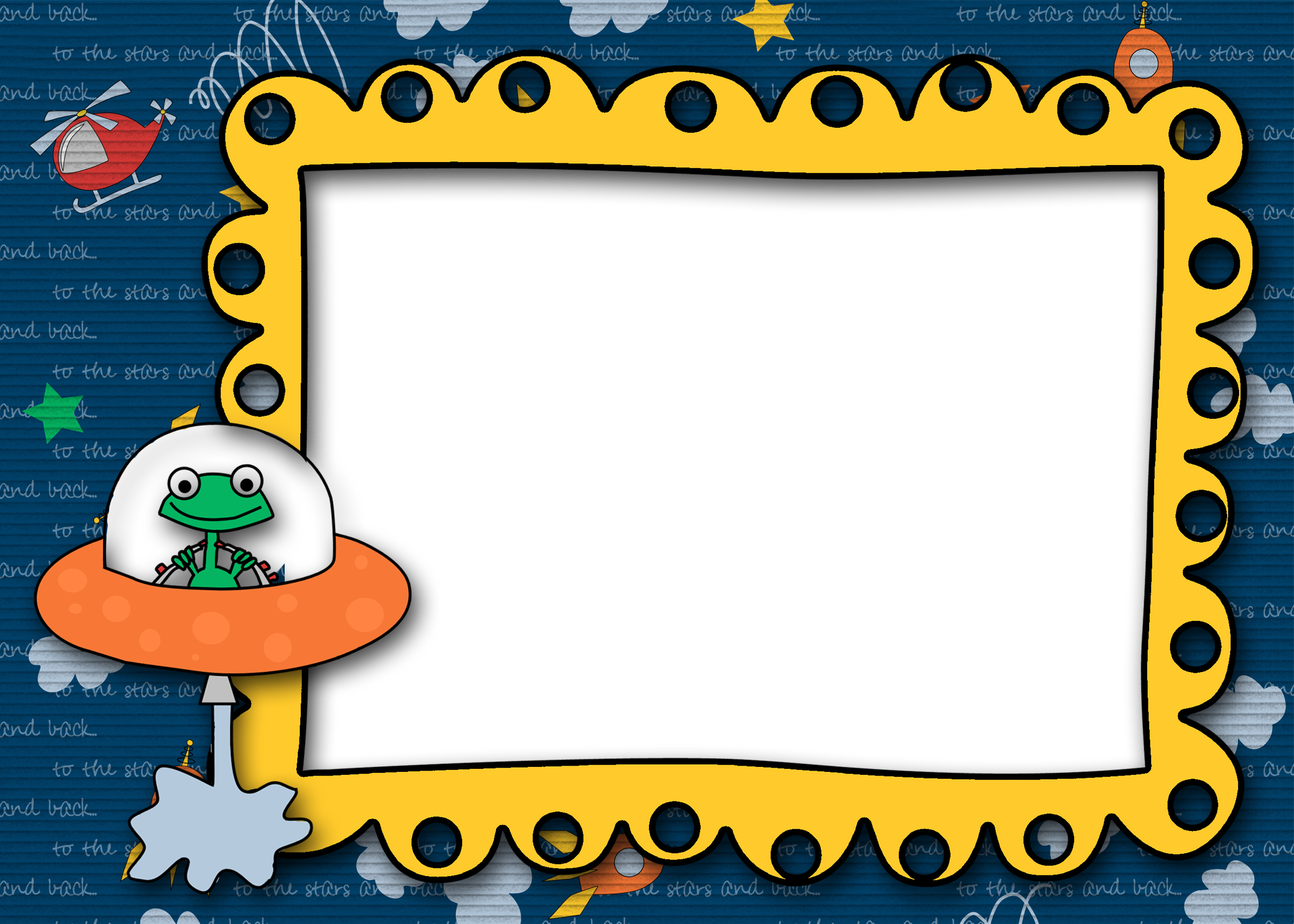 Rocket Ship Png Image - Alien Borders Clip Art (2100x1500)