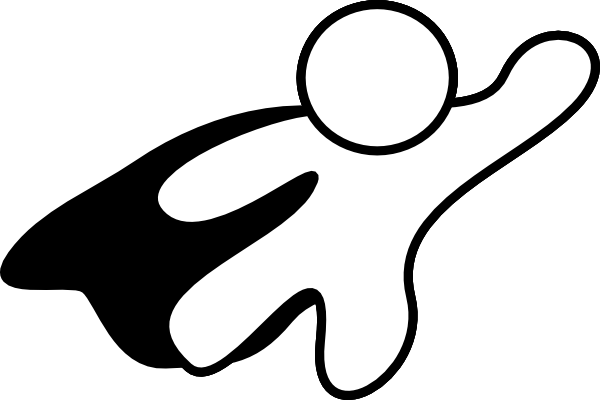 Superhero - Clipart - Black - And - White - Superhero Clipart Black And White (600x400)