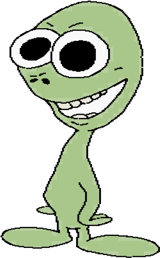 Little Pixelated Alien Character Vector - Alien (726x1000)