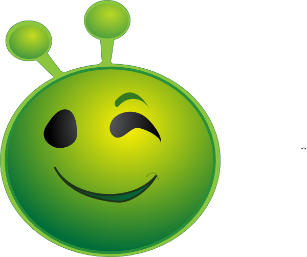 Alien Emoji Winking Clip Art At Clker - Wink (600x501)