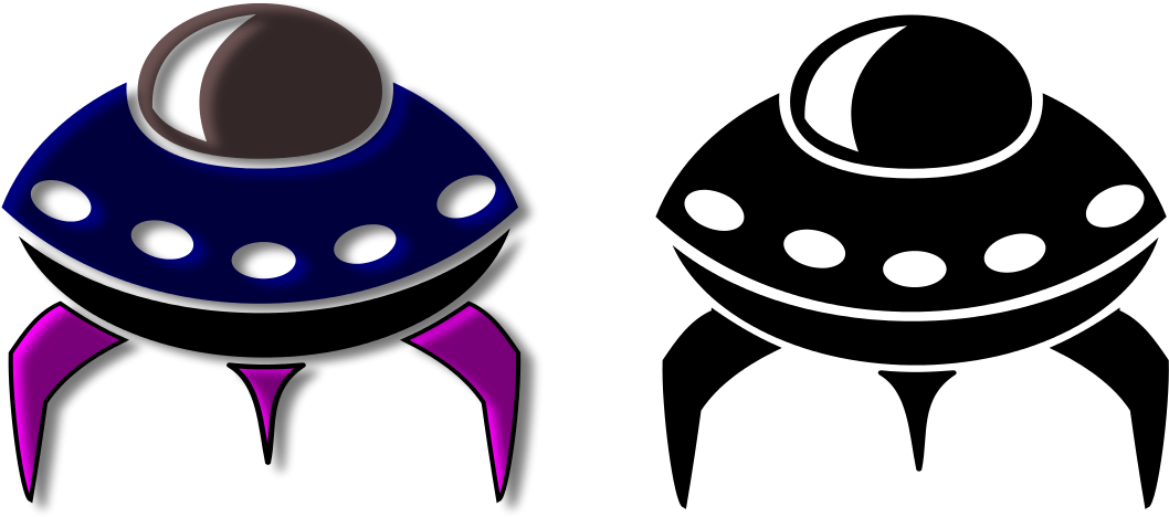 Alien Spaceship Icon Clipart By Marauder - Alien Ufo Queen Duvet (1200x537)