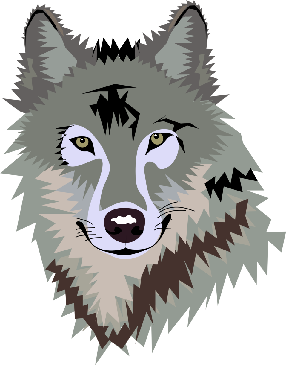 Grey Wolf Clip Art - Wolf Face Clipart (1886x2400)