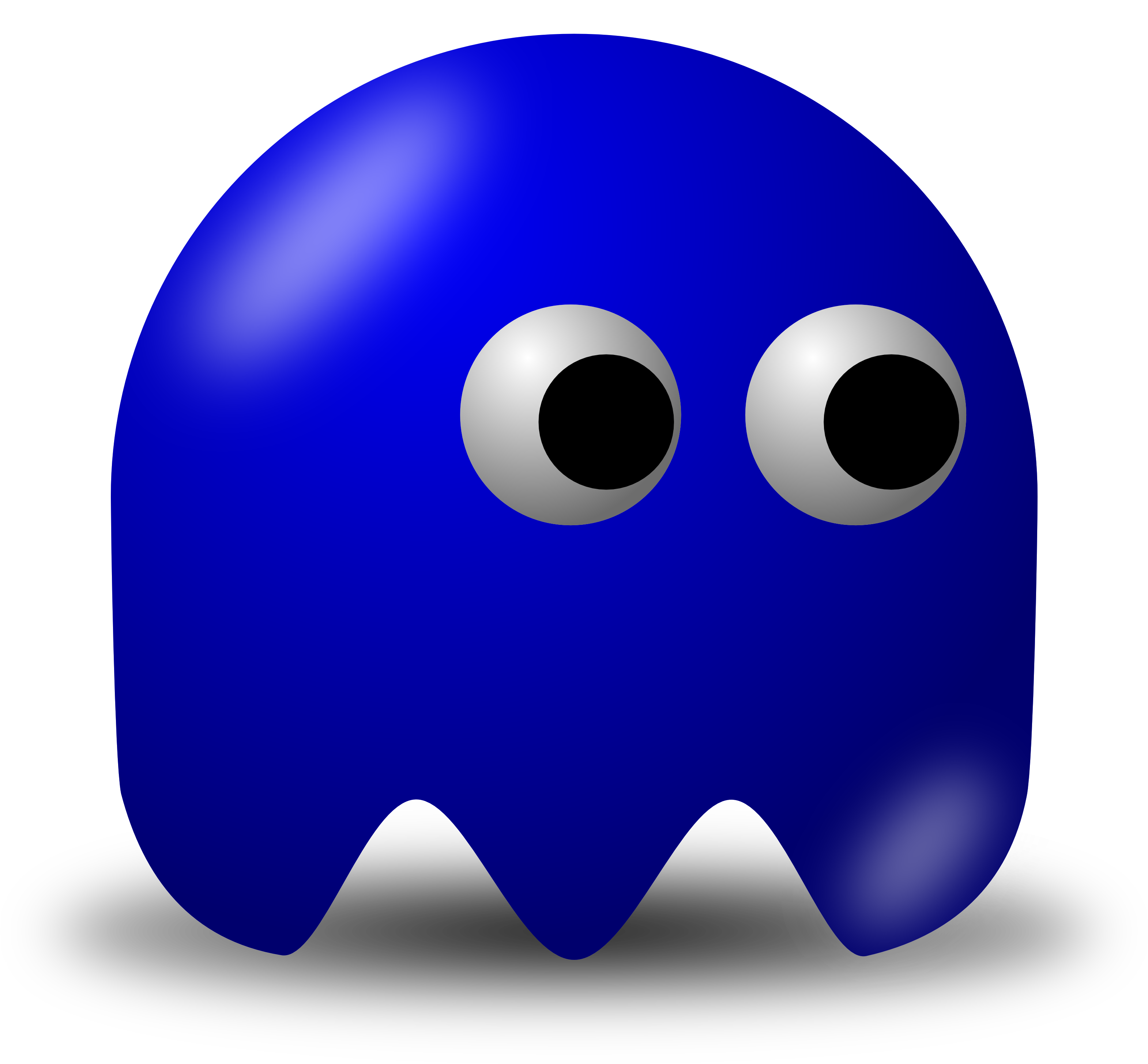 Dark Blue Pacman Ghost (3200x2953)